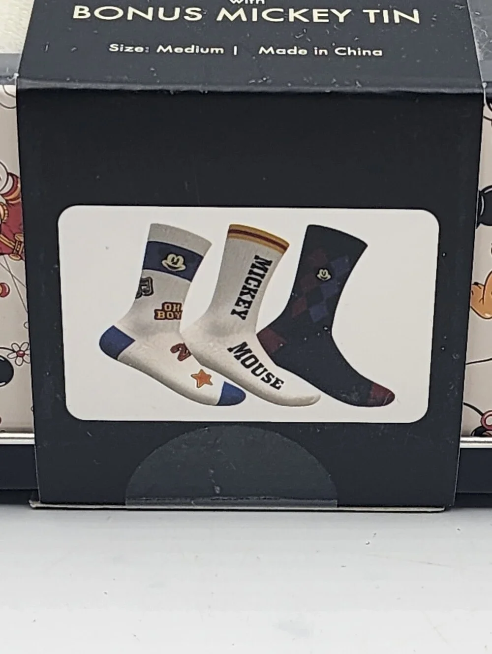 DISNEY MICKEY MOUSE & FRIENDS VARSITY SOCKS 3-PACK GIFT SET KIDS SIZE MEDIUM NEW